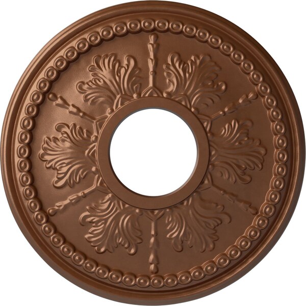 Ekena Millwork Tirana Ceiling Medallion (Canopies up to 4 3/4"), 13 7/8"OD x 3 3/4"ID x 1 1/4"P, Polished Copper CM13TIPOS - main